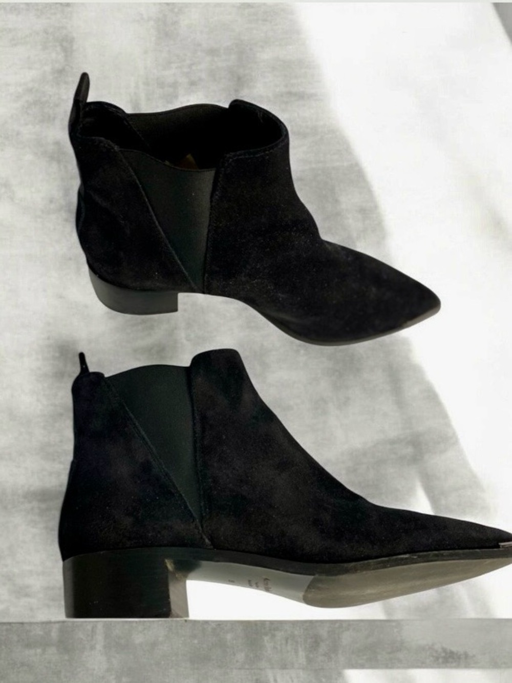 Acné Ankle Italian Suede Black Boots Size 9